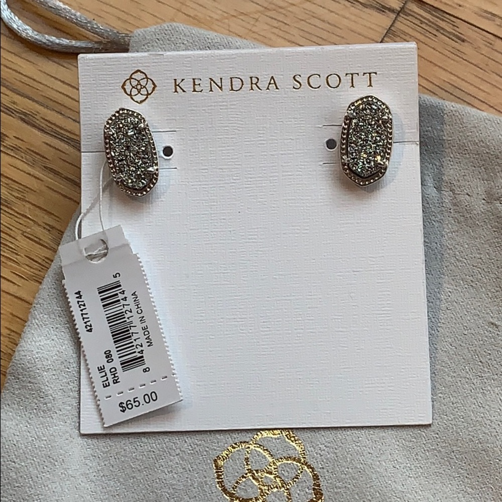 NEW Kendra Scott platinum Drusy Ellie Earrings